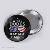 White Dudes For Kamala Harris Sunglasses Button thumb 0