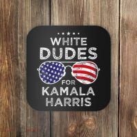 White Dudes For Kamala Harris Sunglasses Coaster thumb 0