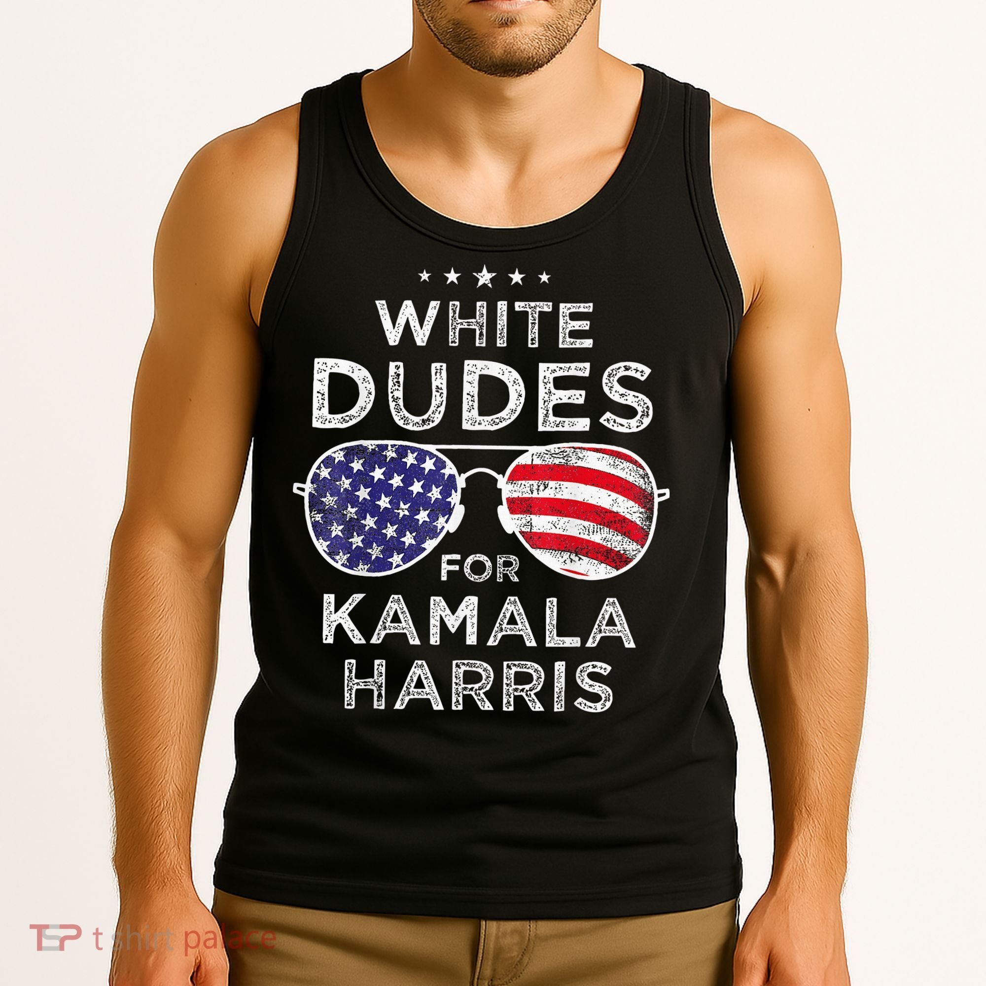 White Dudes For Kamala Harris Sunglasses Tank Top