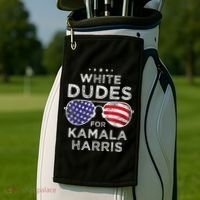 White Dudes For Kamala Harris Sunglasses Golf Towel thumb 2