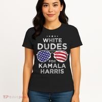 White Dudes For Kamala Harris Sunglasses Women's T-Shirt thumb 4
