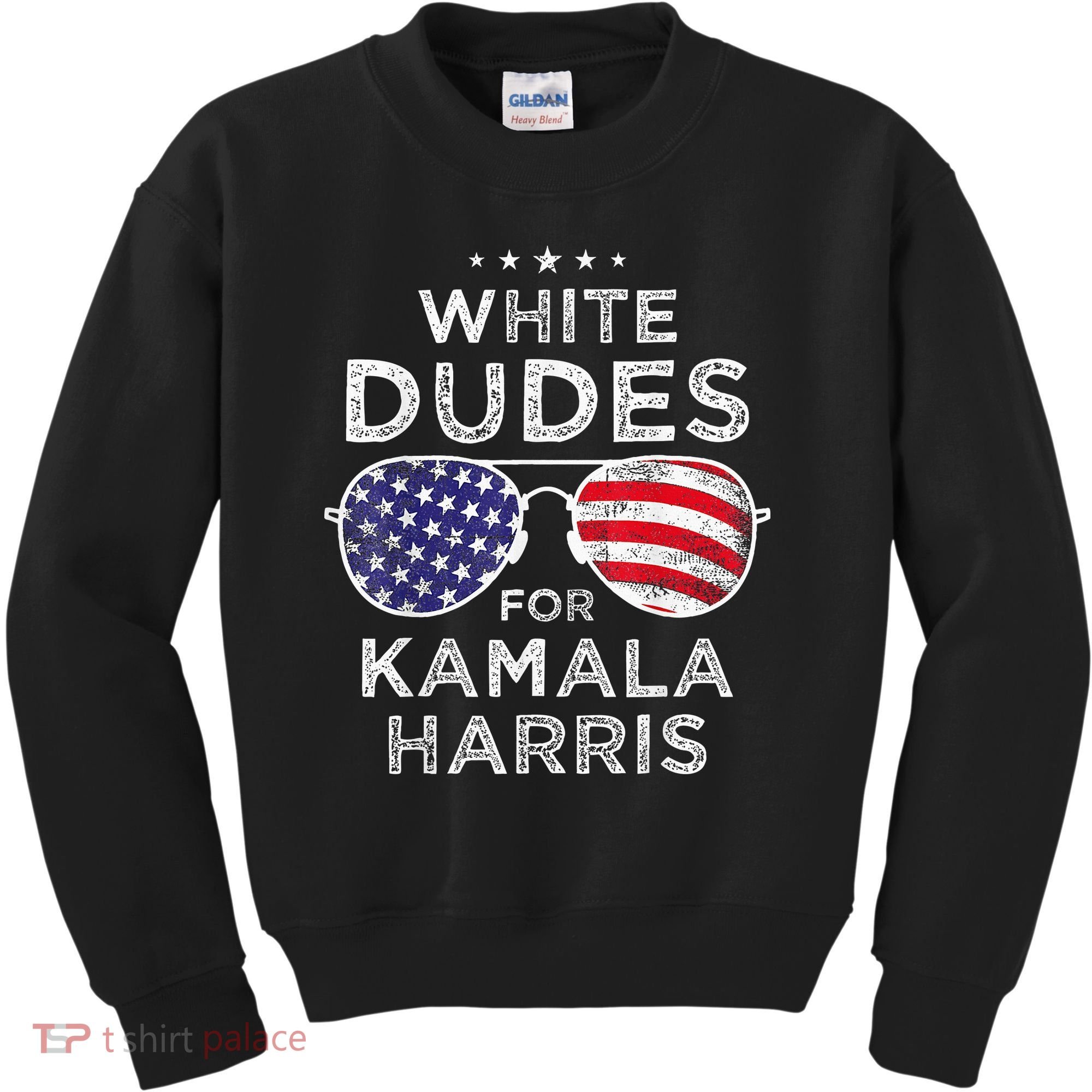 White Dudes For Kamala Harris Sunglasses Kids Sweatshirt