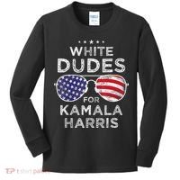 White Dudes For Kamala Harris Sunglasses Kids Long Sleeve Shirt thumb 0