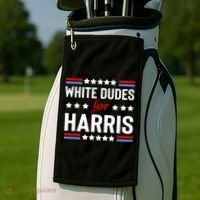 White Dudes For Harris 2024 For President Golf Towel thumb 2