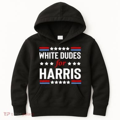 White Dudes For Harris 2024 For President Kids Hoodie