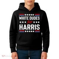 White Dudes For Harris 2024 For President Kids Hoodie thumb 4