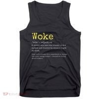 Woke Definition Funny New Thinking Politically Informed Tank Top thumb 0