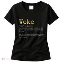 Woke Definition Funny New Thinking Politically Informed Women's T-Shirt thumb 0