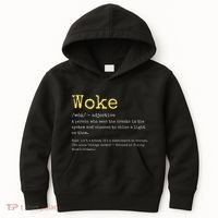 Woke Definition Funny New Thinking Politically Informed Kids Hoodie thumb 0
