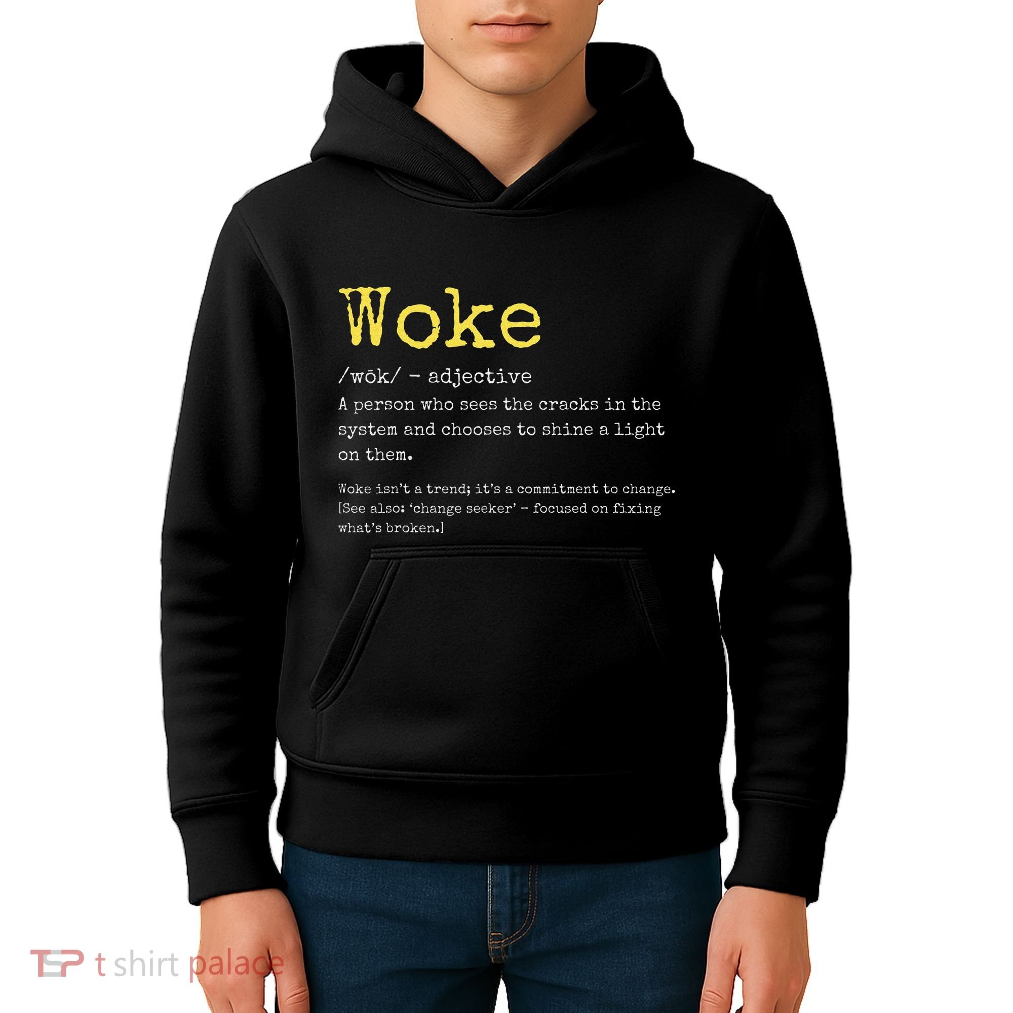 Woke Definition Funny New Thinking Politically Informed Kids Hoodie