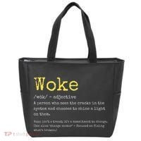 Woke Definition Funny New Thinking Politically Informed Tote Bag thumb 0
