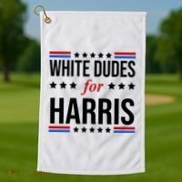 White Dudes For Kamala Harris Election Golf Towel thumb 1