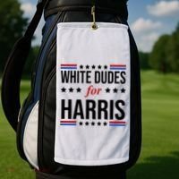 White Dudes For Kamala Harris Election Golf Towel thumb 2