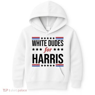 White Dudes For Kamala Harris Election Kids Hoodie
