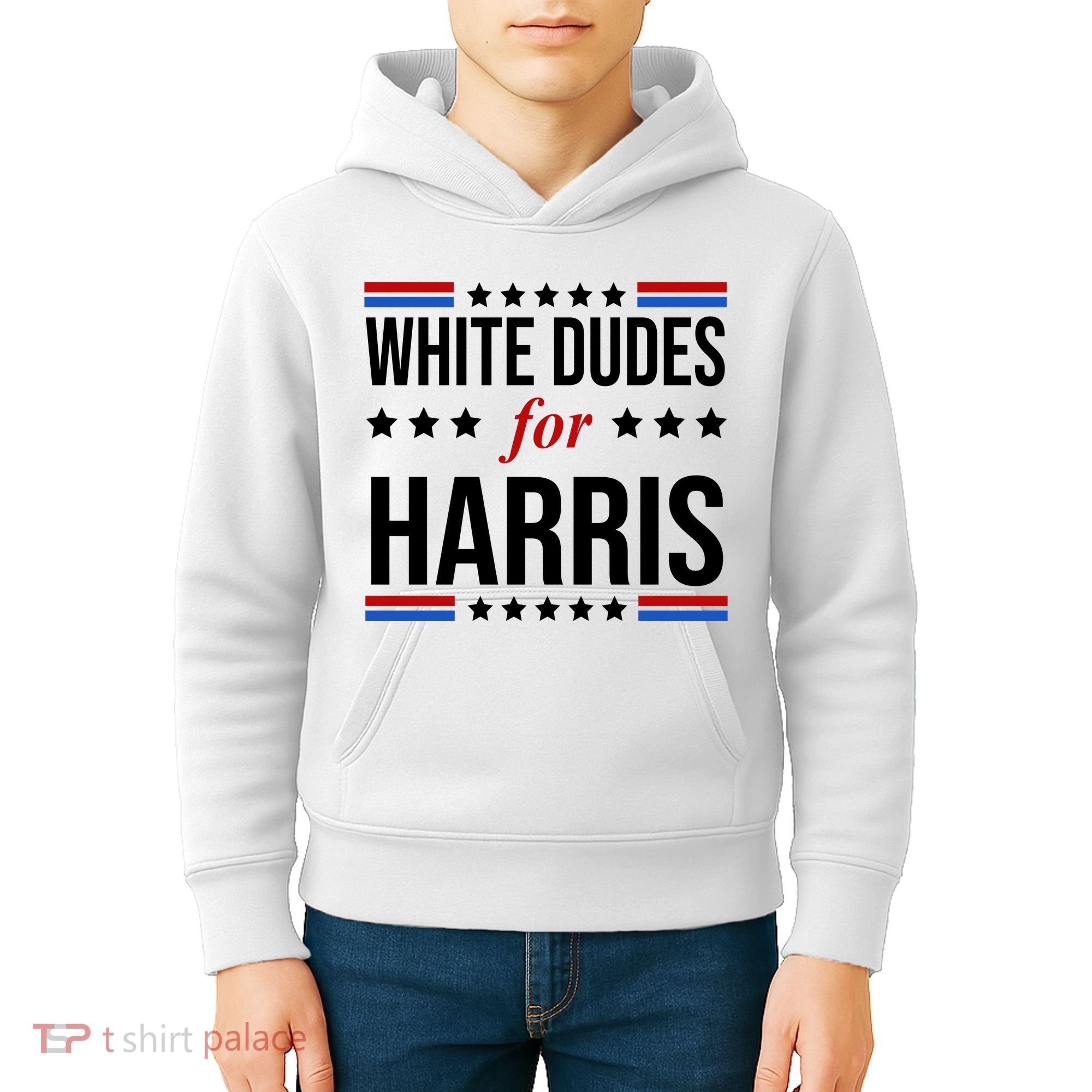 White Dudes For Kamala Harris Election Kids Hoodie