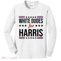 White Dudes For Kamala Harris Election Kids Long Sleeve Shirt thumb 0