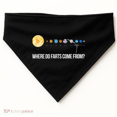 Where Do Farts Come From Uranus Funny Universe USA-Made Doggie Bandana