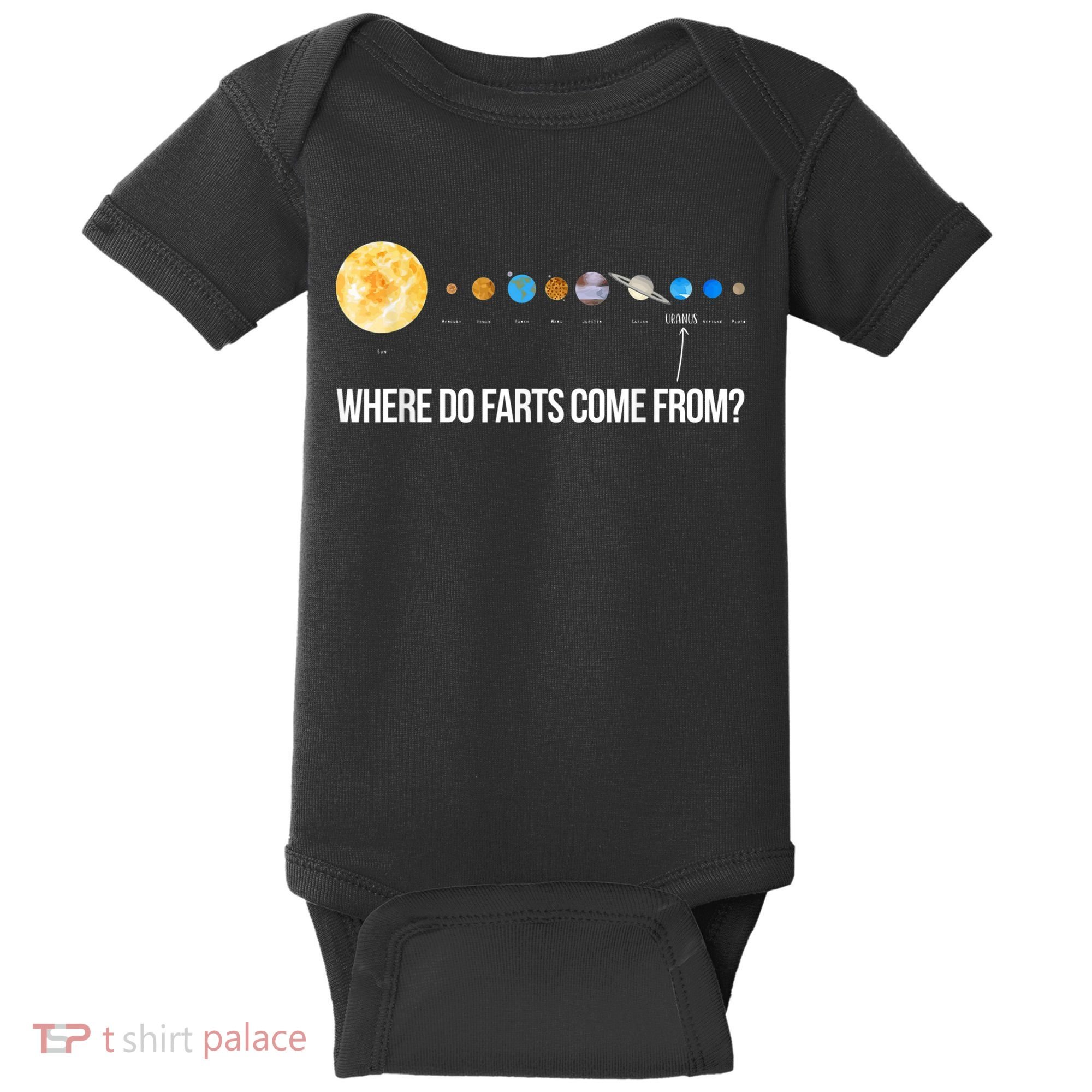 Where Do Farts Come From Uranus Funny Universe Baby Bodysuit