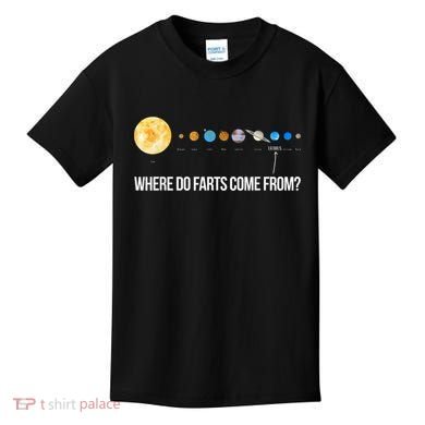 Where Do Farts Come From Uranus Funny Universe Kids T-Shirt