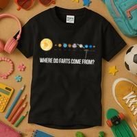 Where Do Farts Come From Uranus Funny Universe Kids T-Shirt thumb 3