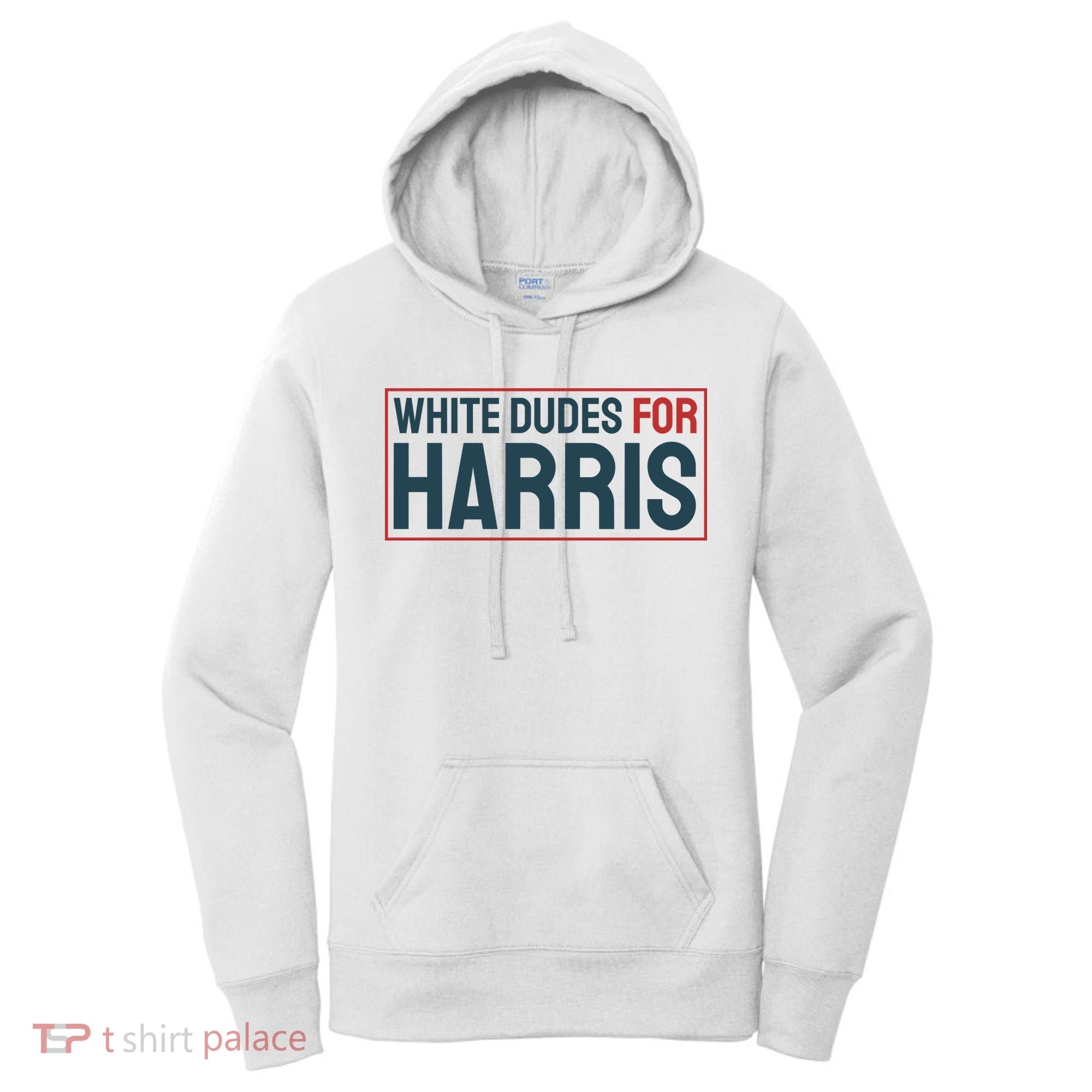 White Dudes For Harris 2024 Women's Hoodie