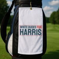 White Dudes For Harris 2024 Golf Towel thumb 2