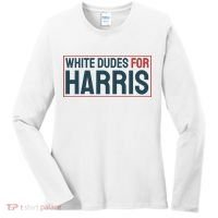 White Dudes For Harris 2024 Women's Long Sleeve Shirt thumb 0
