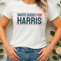 White Dudes For Harris 2024 Women's T-Shirt thumb 2