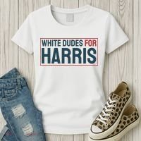 White Dudes For Harris 2024 Women's T-Shirt thumb 3