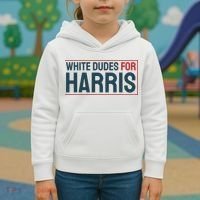 White Dudes For Harris 2024 Kids Hoodie thumb 3