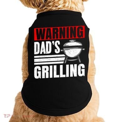 Warning DadS Grilling FatherS Day Graphic Doggie Tank