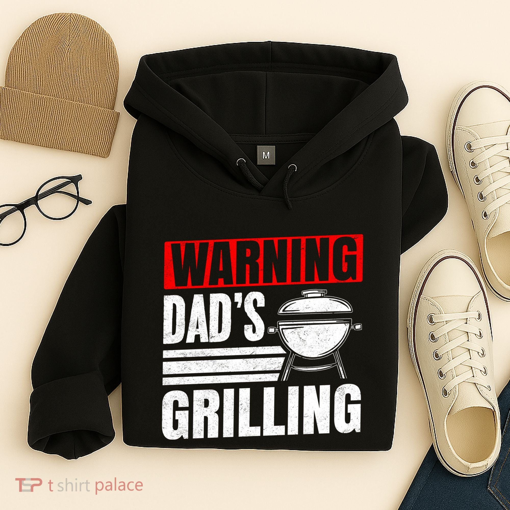 Warning DadS Grilling FatherS Day Graphic Hoodie