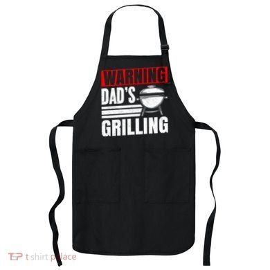 Warning DadS Grilling FatherS Day Graphic Apron