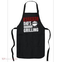 Warning DadS Grilling FatherS Day Graphic Apron thumb 0