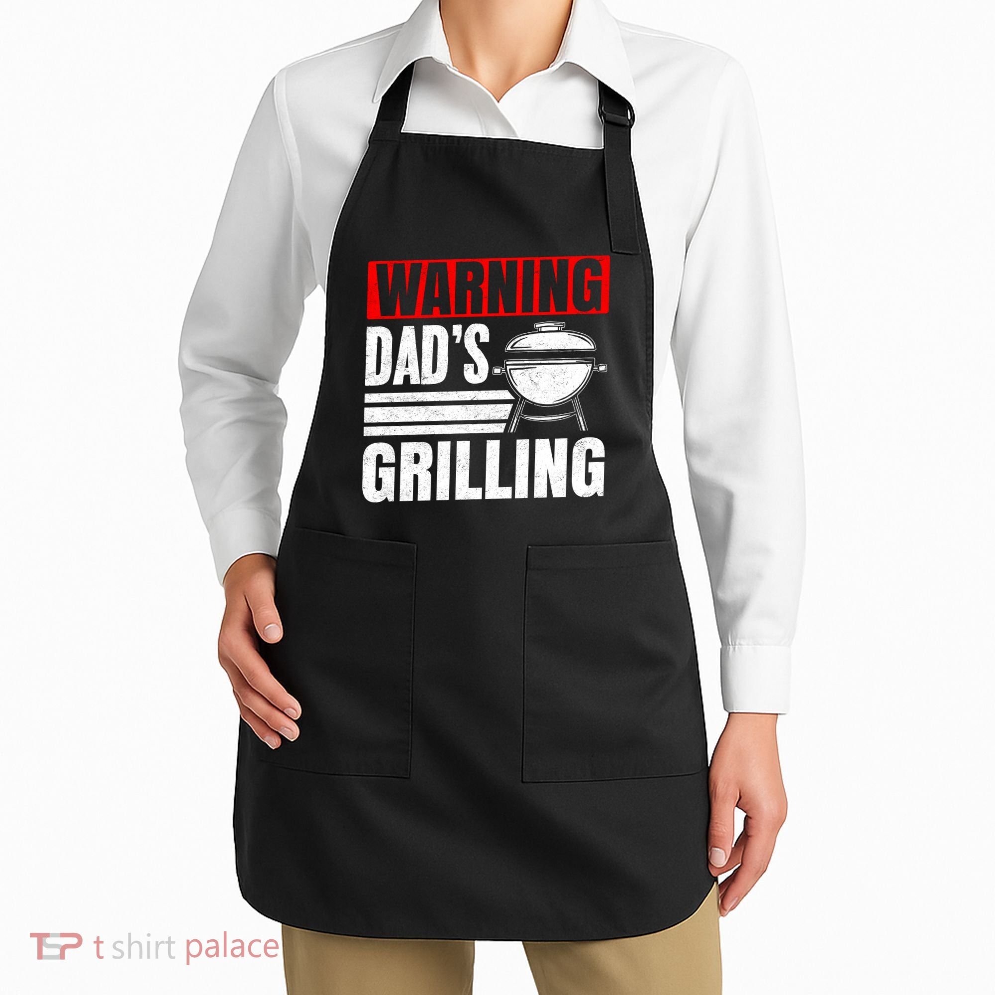 Warning DadS Grilling FatherS Day Graphic Apron
