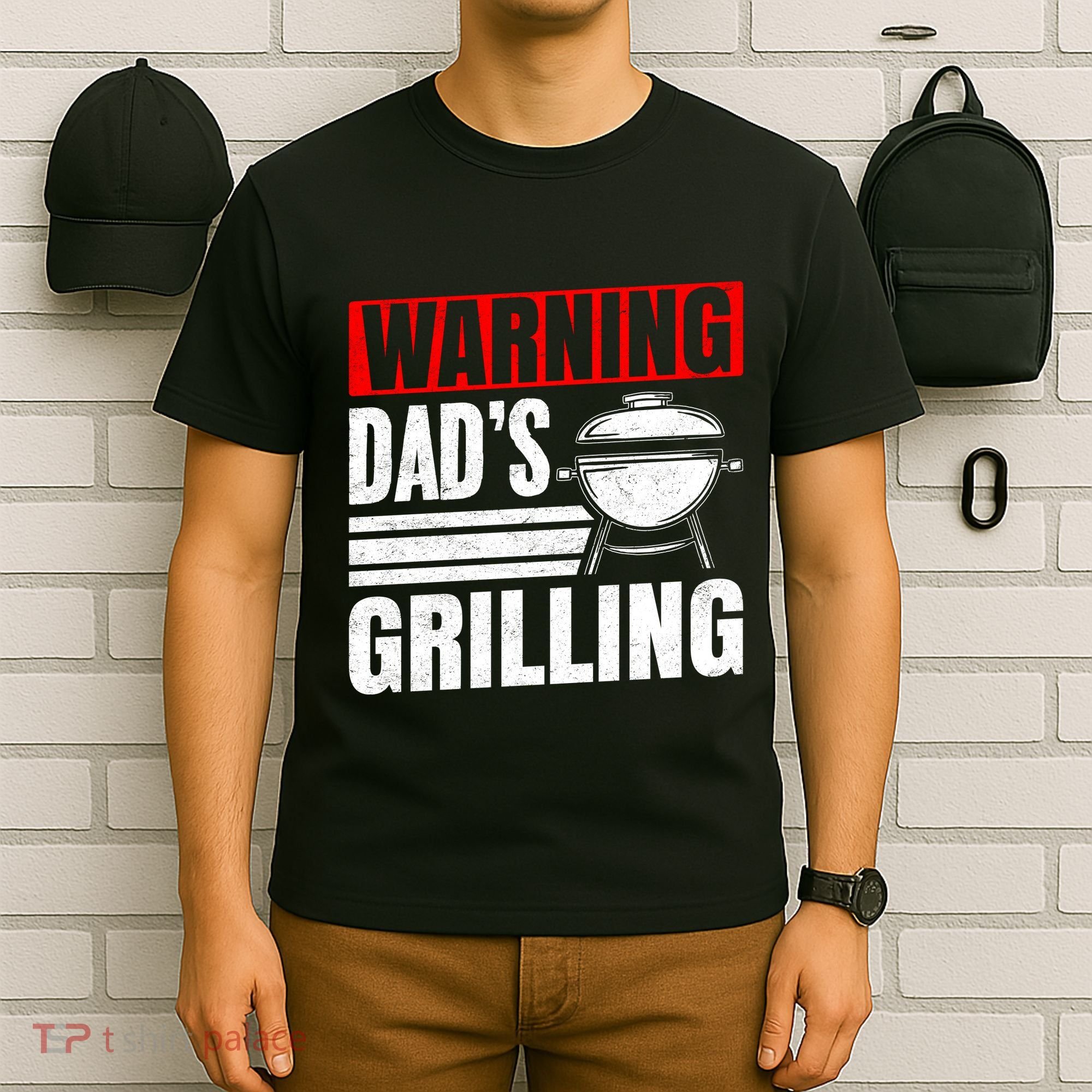 Warning DadS Grilling FatherS Day Graphic T-Shirt