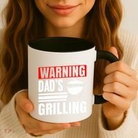 Warning DadS Grilling FatherS Day Graphic Coffee Mug thumb 3