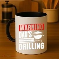 Warning DadS Grilling FatherS Day Graphic Coffee Mug thumb 4