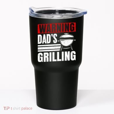 Warning DadS Grilling FatherS Day Graphic Tumbler