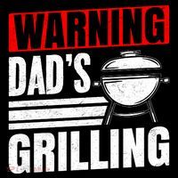 Warning DadS Grilling FatherS Day Graphic Mousepad thumb 1