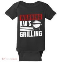 Warning DadS Grilling FatherS Day Graphic Baby Bodysuit thumb 0