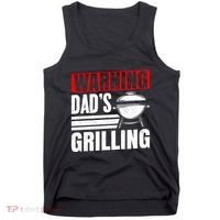 Warning DadS Grilling FatherS Day Graphic Tank Top thumb 0