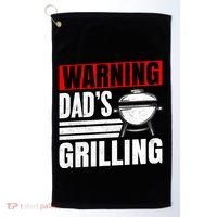 Warning DadS Grilling FatherS Day Graphic Golf Towel thumb 0
