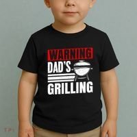 Warning DadS Grilling FatherS Day Graphic Toddler T-Shirt thumb 2