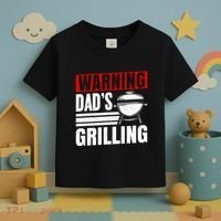 Warning DadS Grilling FatherS Day Graphic Toddler T-Shirt thumb 3