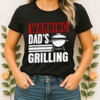 Warning DadS Grilling FatherS Day Graphic Women's T-Shirt thumb 2