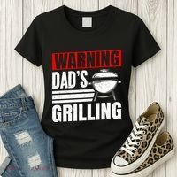 Warning DadS Grilling FatherS Day Graphic Women's T-Shirt thumb 3