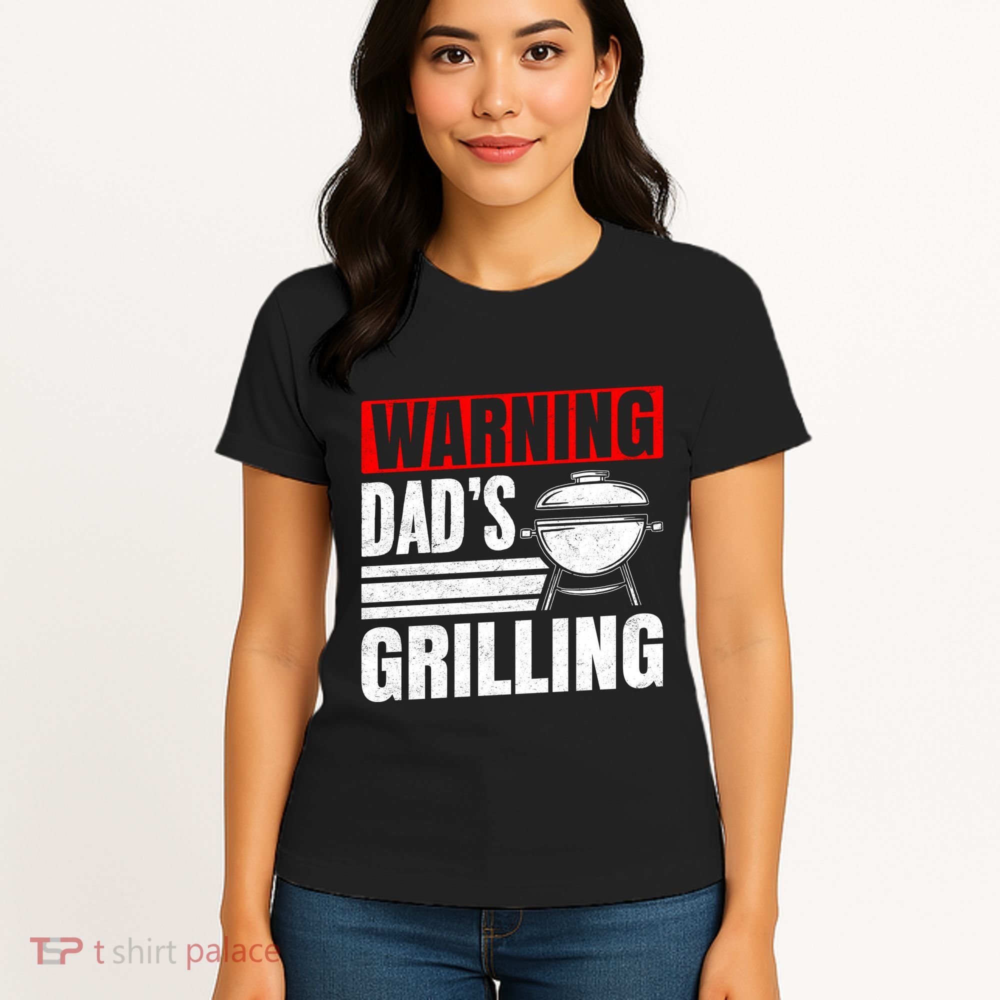 Warning DadS Grilling FatherS Day Graphic Women's T-Shirt