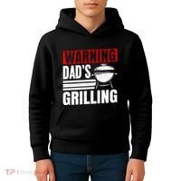 Warning DadS Grilling FatherS Day Graphic Kids Hoodie thumb 4