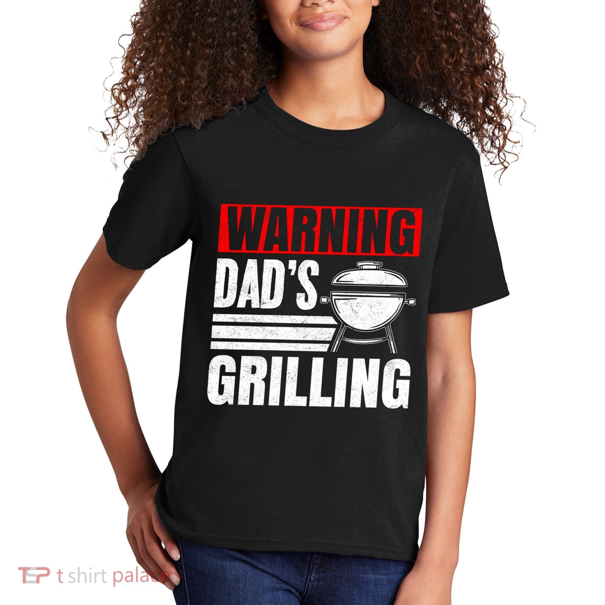 Warning DadS Grilling FatherS Day Graphic Kids T-Shirt